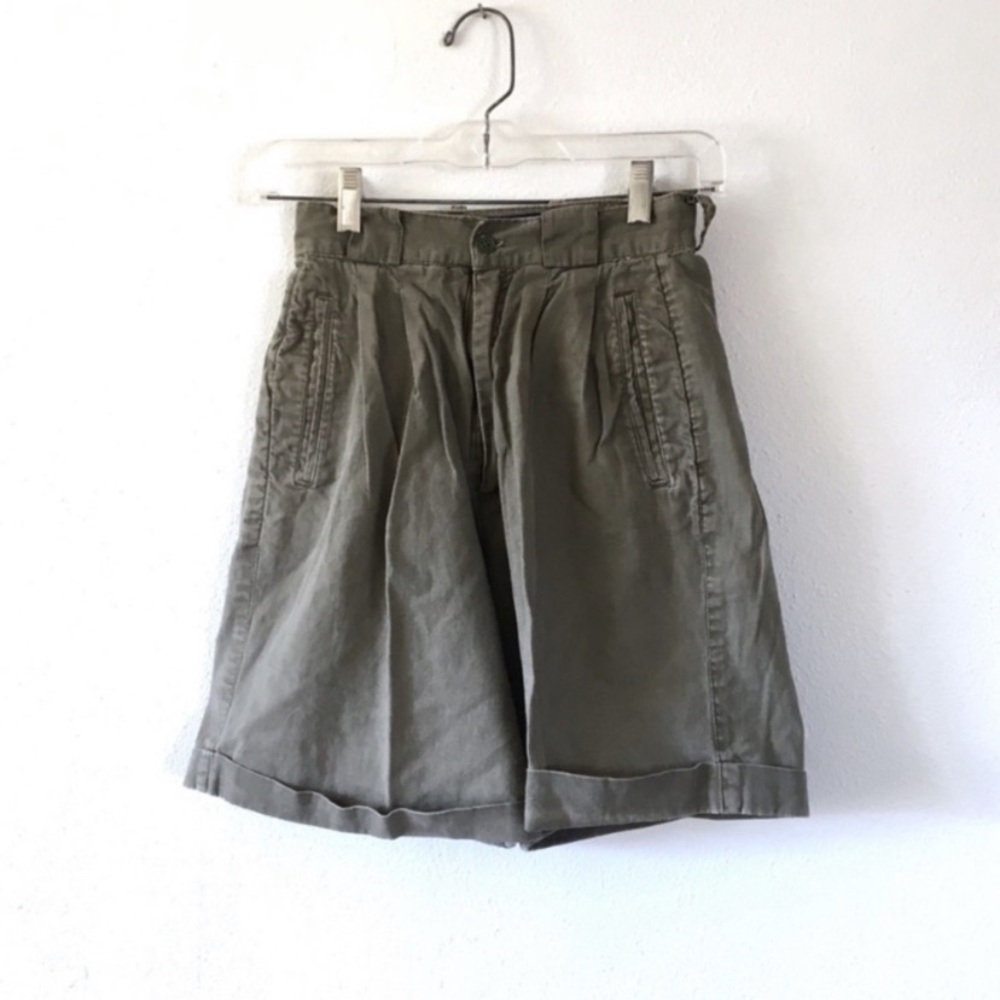 Kazbah Club Vintage High Waisted Olive Linen Short